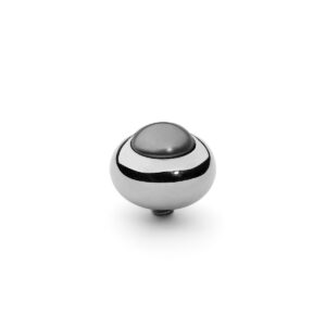 Top Tondo 10mm - Silver / Dark Grey Pearl