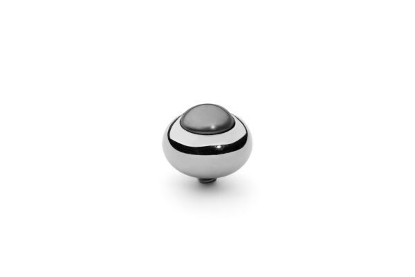 Top Tondo 10mm - Silver / Dark Grey Pearl